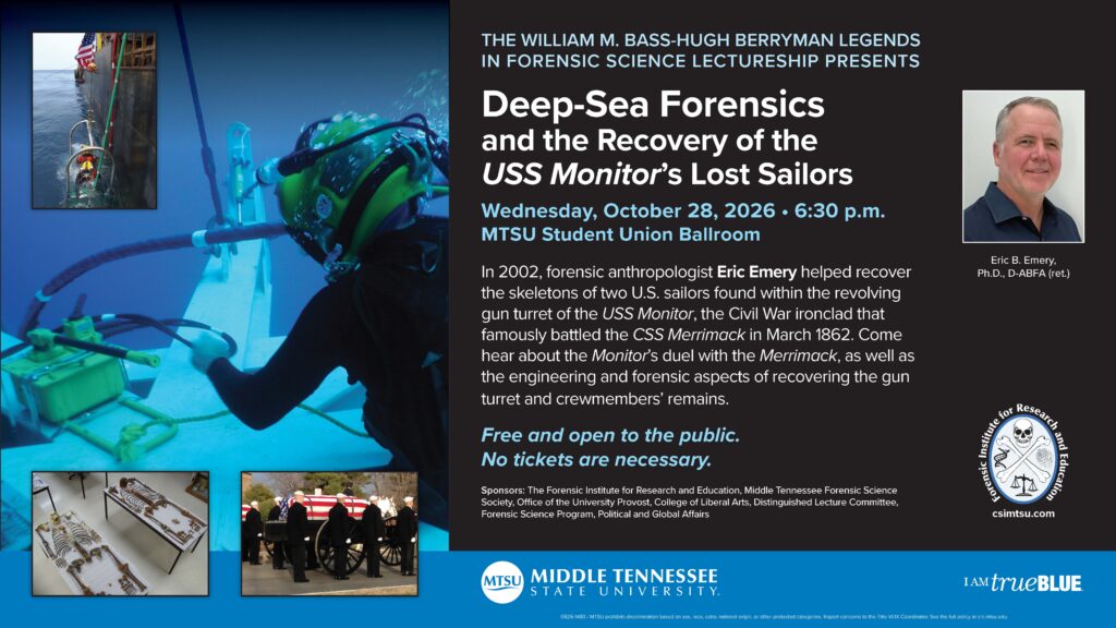 Bass Berryman Legends in Forensic Science Lectureship 2026